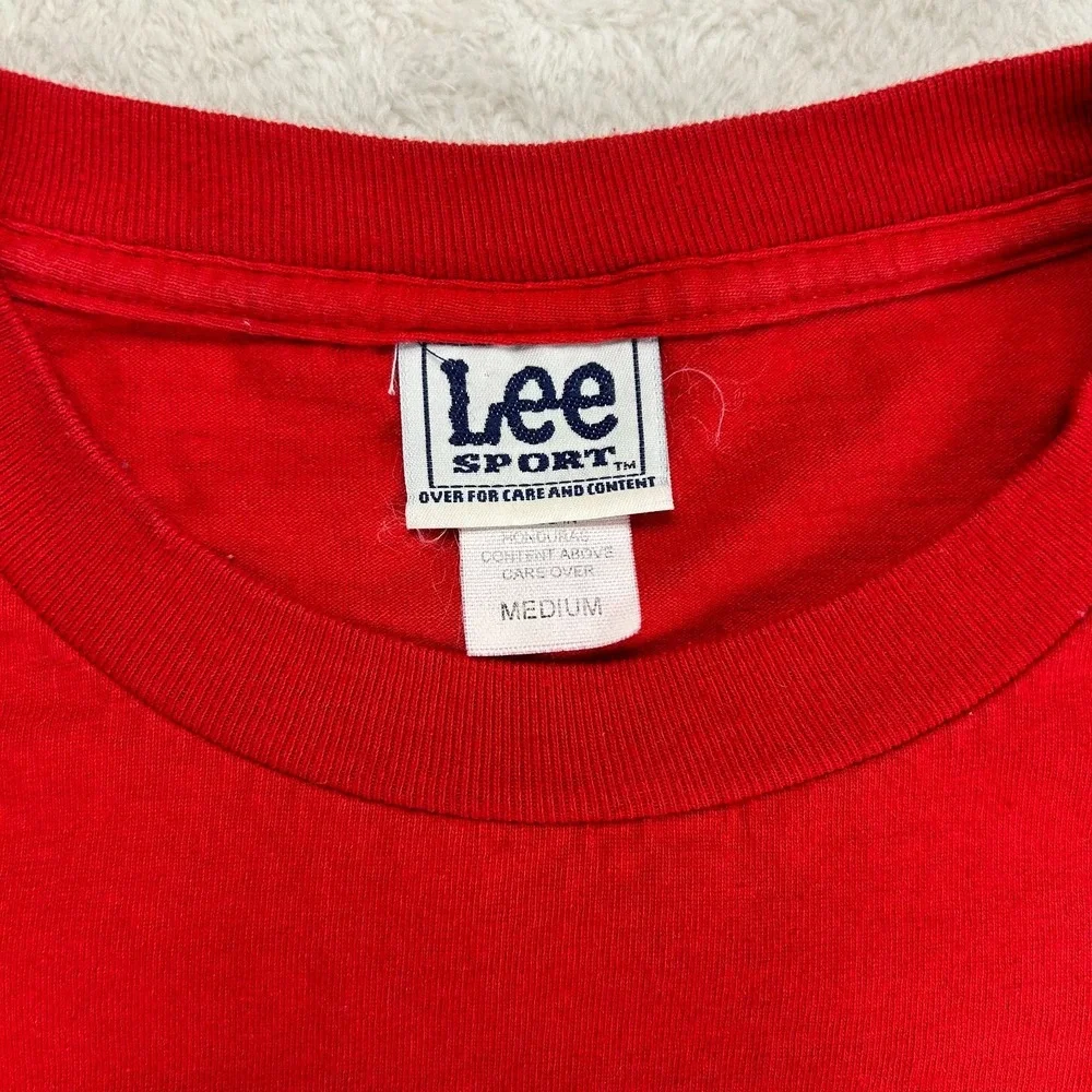 Vintage Lee T-Shirt Womens M Red Graphic Ohio State Buckeyes Short Sleeve
